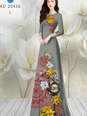 Vải Áo Dài Tết Hoa in 3D AD 20456 28